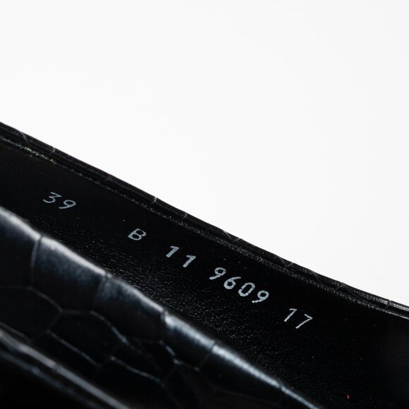 Robert Clergerie Black Croc Embossed Heels - Picture 9 of 9